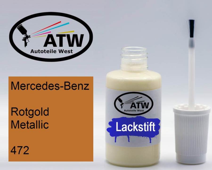 Mercedes-Benz, Rotgold Metallic, 472: 20ml Lackstift, von ATW Autoteile West.